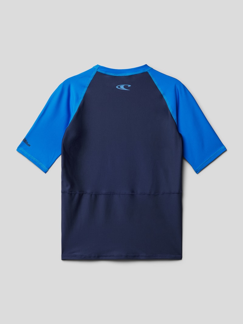 T-Shirt mit Label-Print Modell 'CARLI SKIN' in marineblau