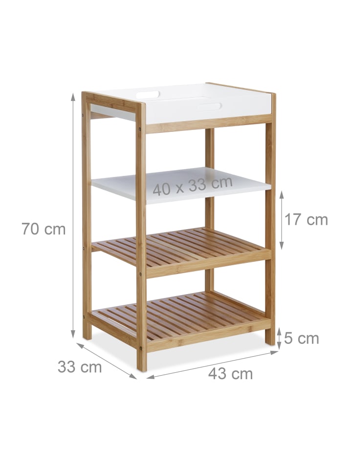 relaxdays Küchenregal in Natur-Weiß - (B)43 x (H)70 x (T)33 cm günstig kaufen onesize