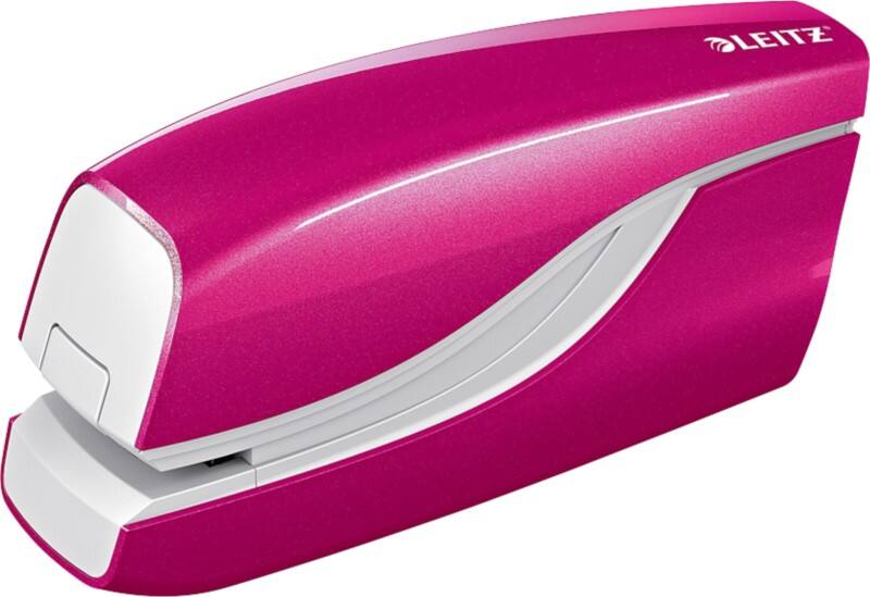 Leitz NeXXt WOW Elektrisches Heftgerät 5566 Halbstreifen 10 Blatt Rosa E1 Kunststoff, Metall