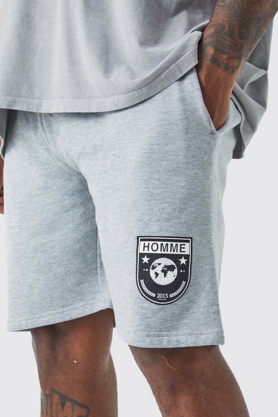Plus lockere Team Homme Shorts in Grau