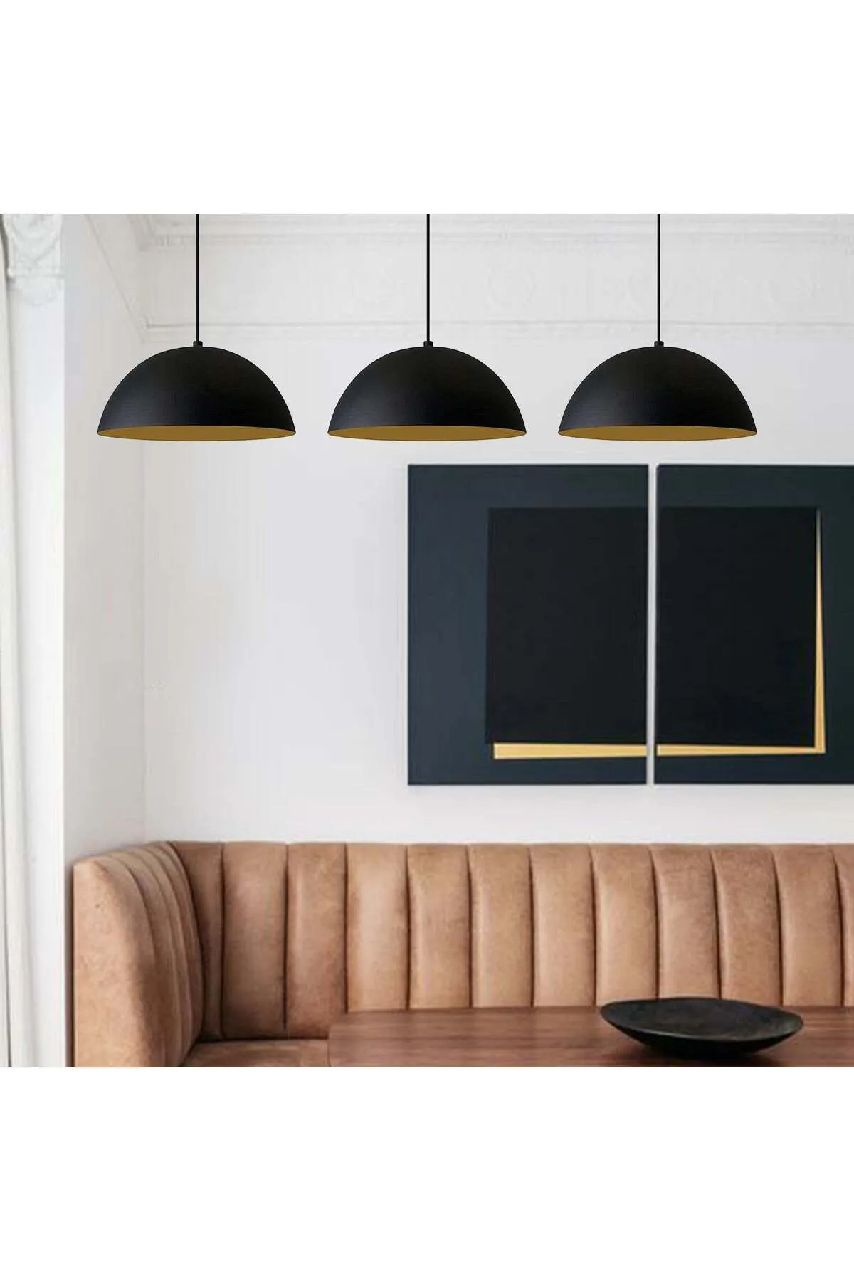Bamyum  3x Lampe E27 Metall Hängelampe & Deckenlampe, Set aus 2-3-4 Pendellampen Hängelampe Pendelleuchte