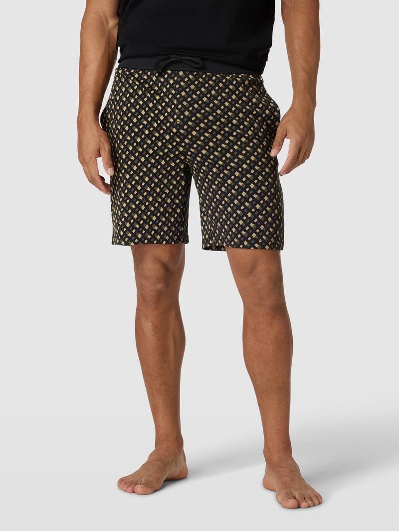 Relaxed Fit Sweatshorts mit Allover-Muster in khaki
