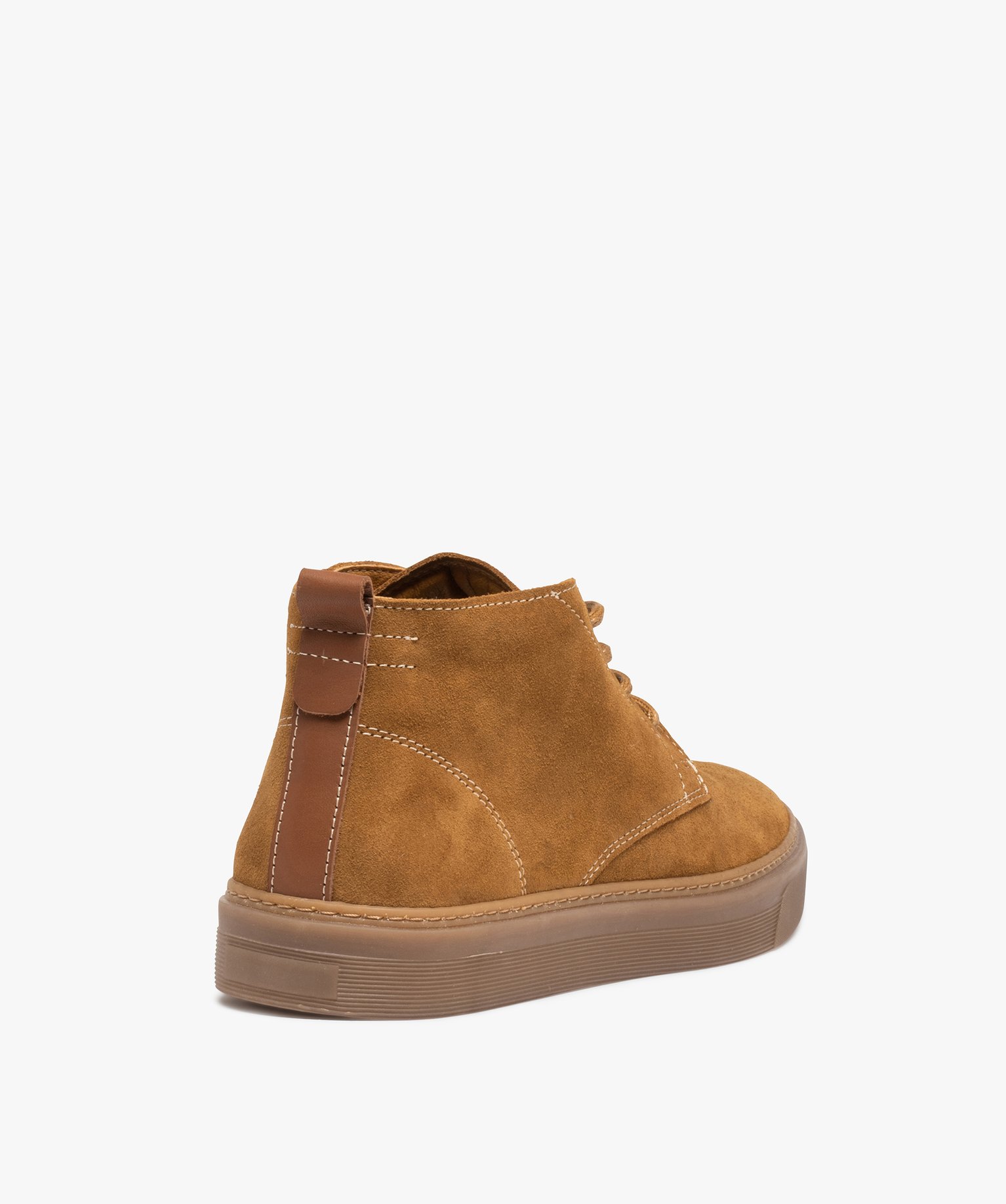 Derbies homme montants dessus cuir uni – Tanéo camel | GEMO