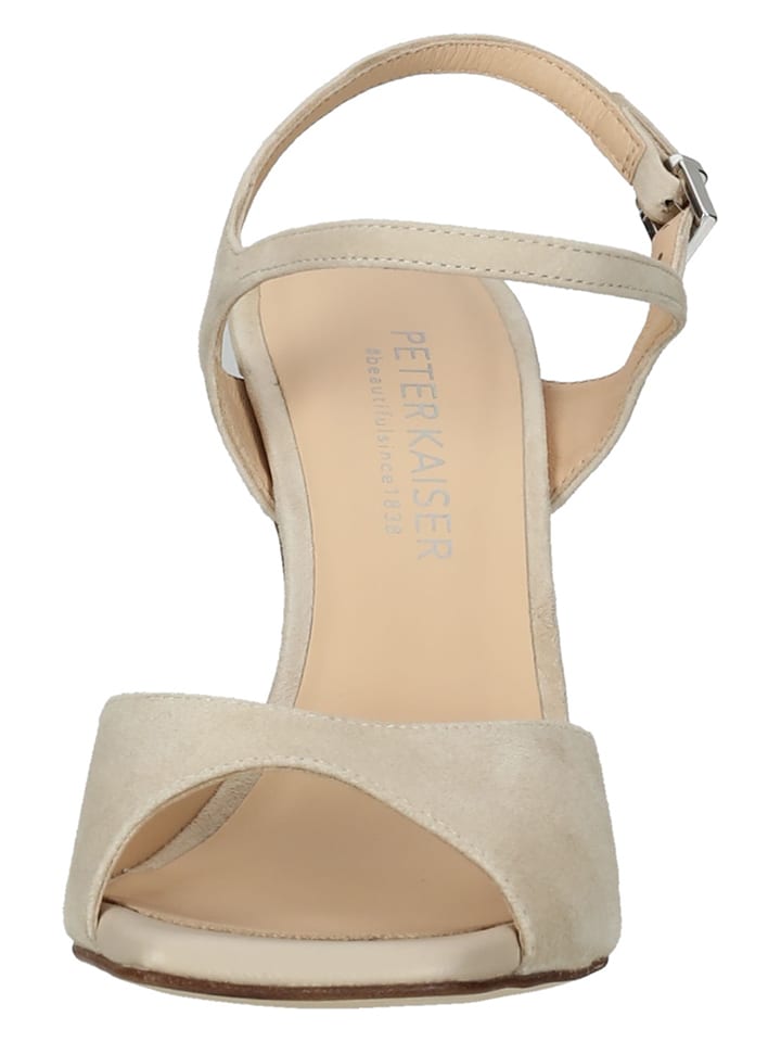 PETER KAISER Leder-Sandaletten in Beige günstig kaufen
