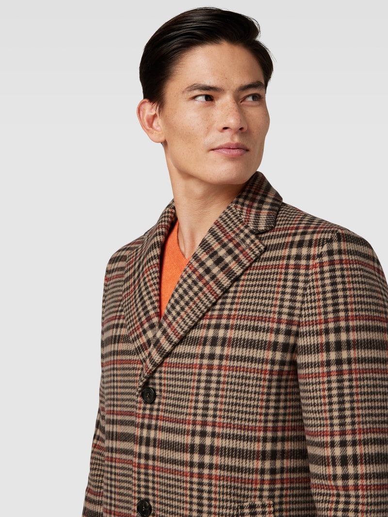 Kurzmantel mit Tartan-Karo Modell 'Scott' in taupe