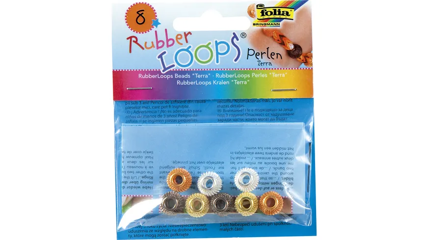 folia Rubber-Loops-Perlen Terra 8 Stück