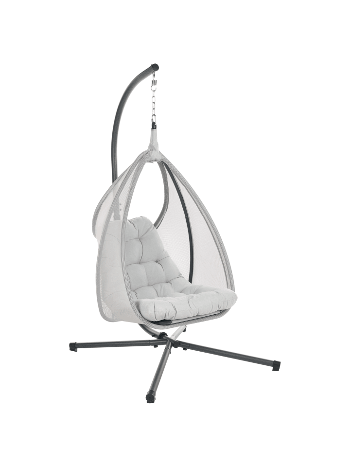Beliani Hängesessel AVEGNO in Grau - (W) 98 x (H) 195 x (L) 136 cm günstig kaufen onesize