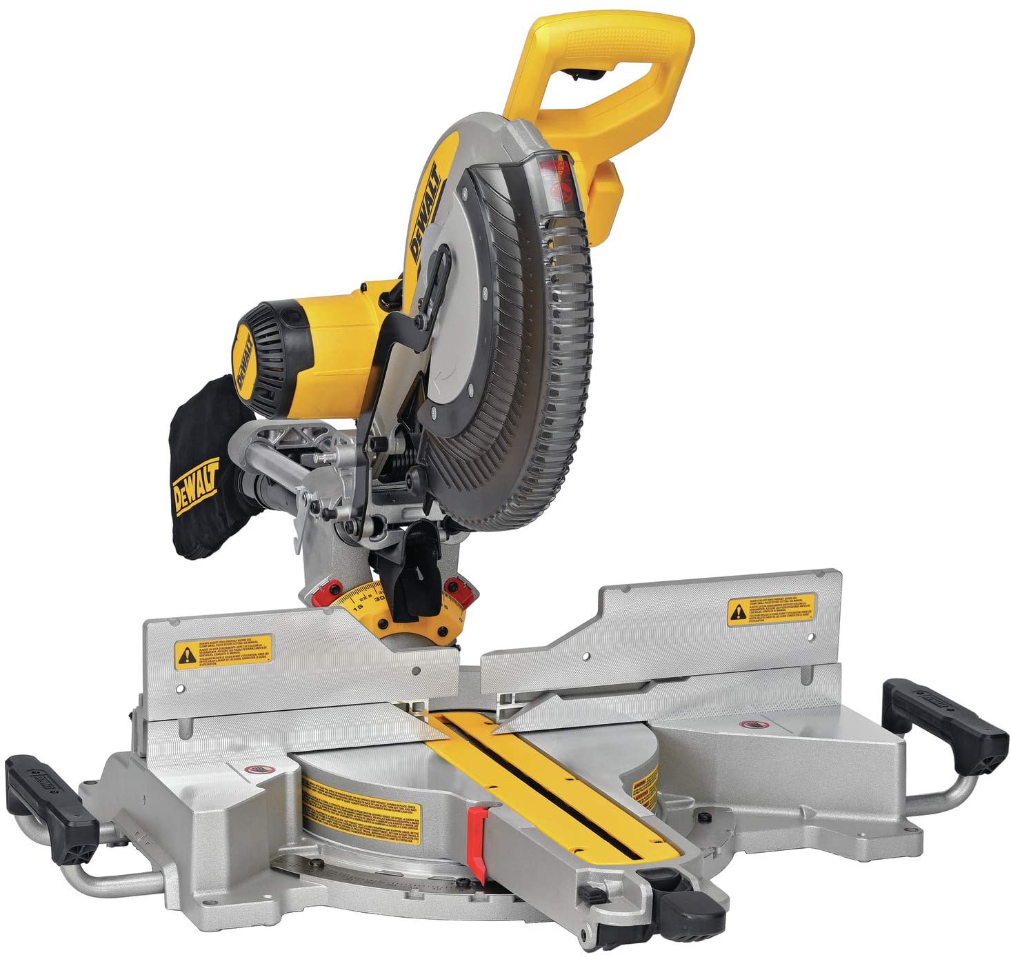 Serra de esquadria deslizante de dupla inclinação DEWALT DWS780 de 12 polegadas (DWS780), preta