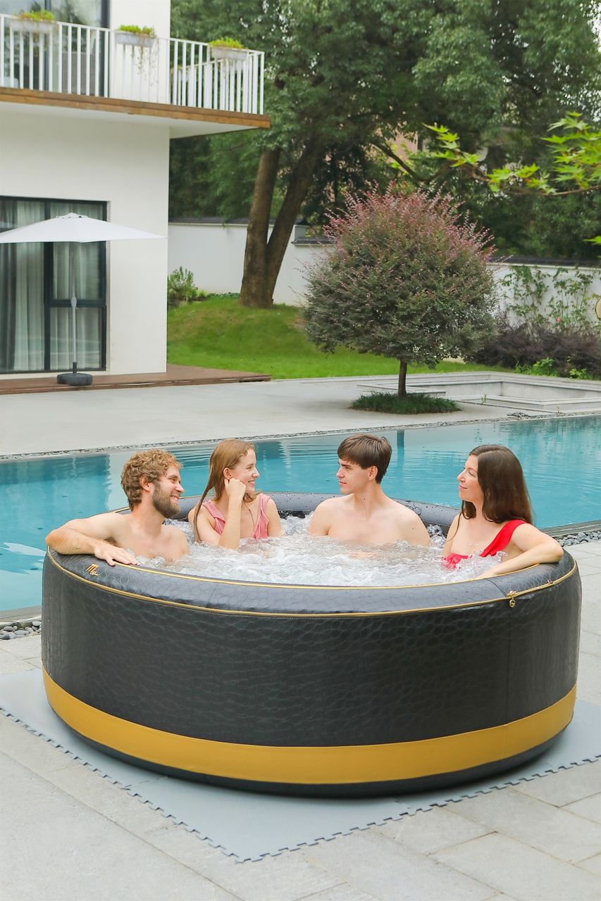 PureHaven MSpa PureHaven aufblasbarer Whirlpool 204x204x70 cm für 6 Personen selbstreinigend inkl. Filterkatuschen und Abdeckung Leergewicht 39 kg