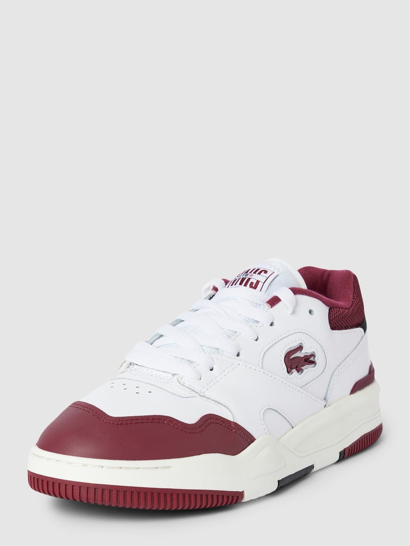 Sneaker aus echtem Leder in Two-Tone-Machart Modell 'LINESHOT' in bordeaux rot