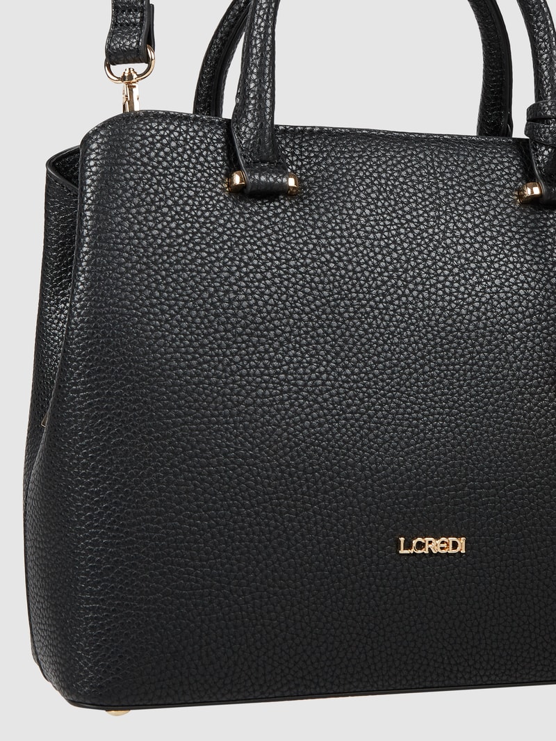 Handtasche in Leder-Optik in schwarz