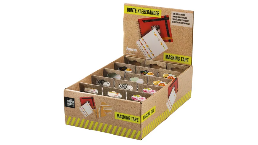 Masking Tapes 1,5x500 cm, verschiedene Motive in 3er-Sets