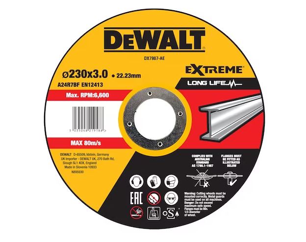Accessori DeWalt DX7987-AE Disco da taglio Extreme 2X METALLO 230 x 2,8 x 22,2 mm