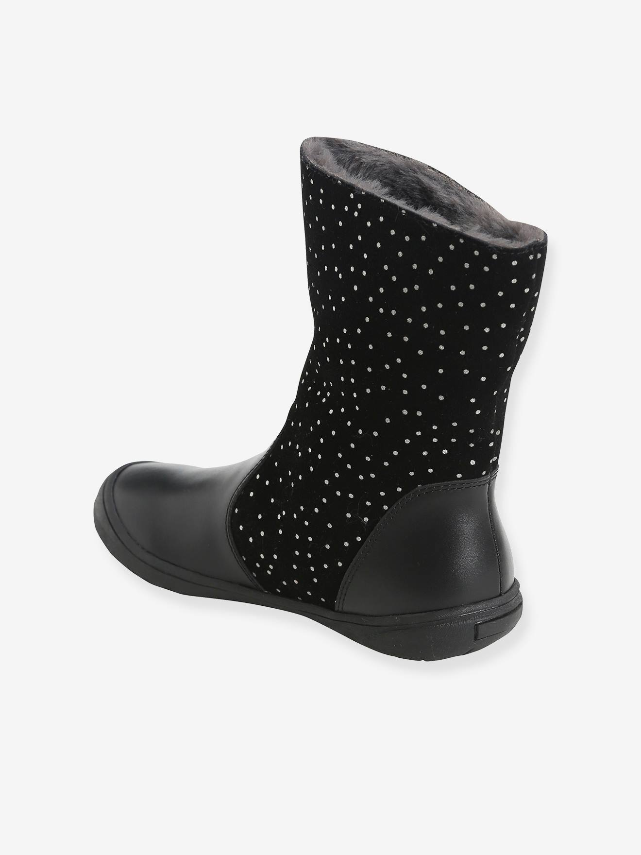 Mi-bottes cuir fille marron