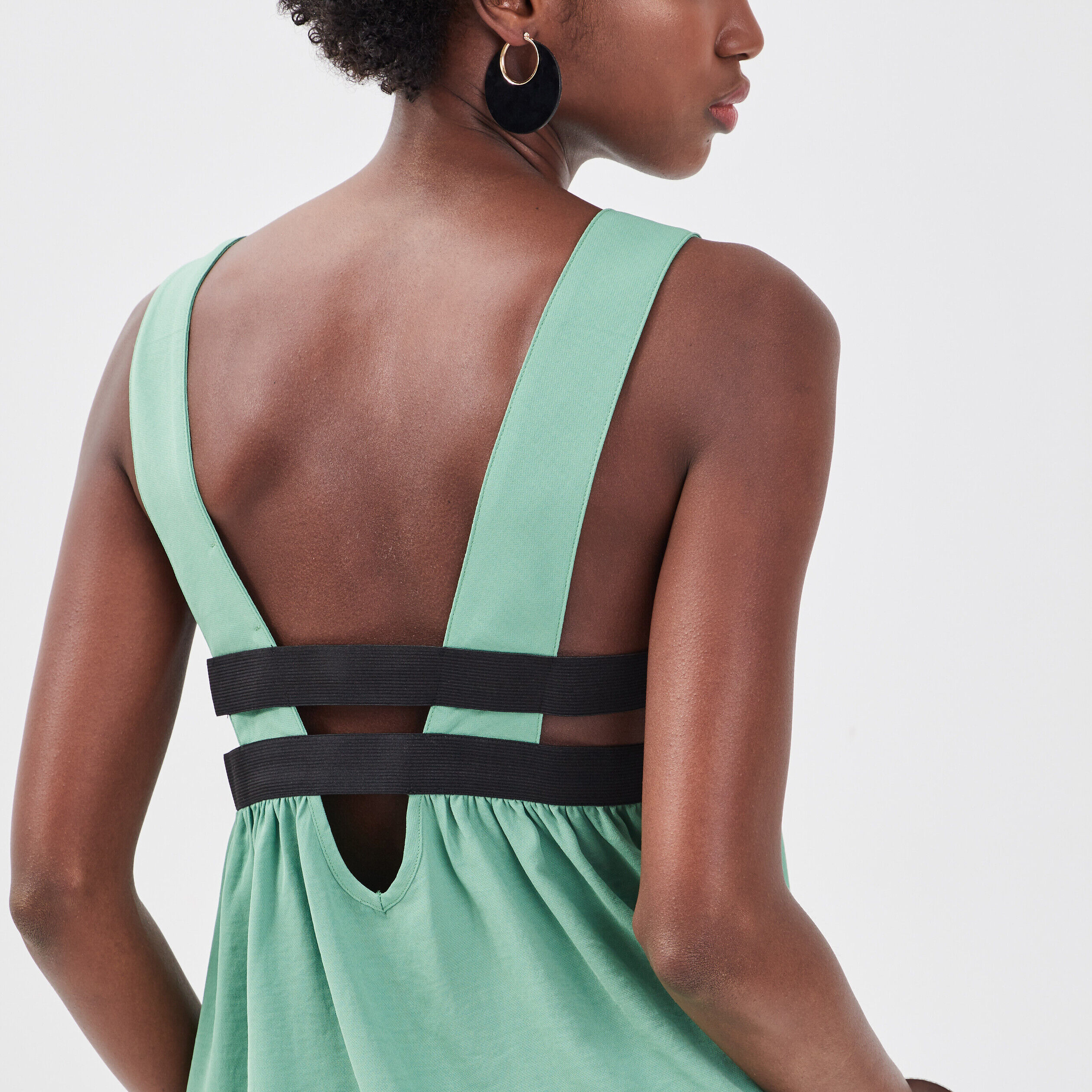 Blouse bretelles larges vert clair femme | Cache Cache