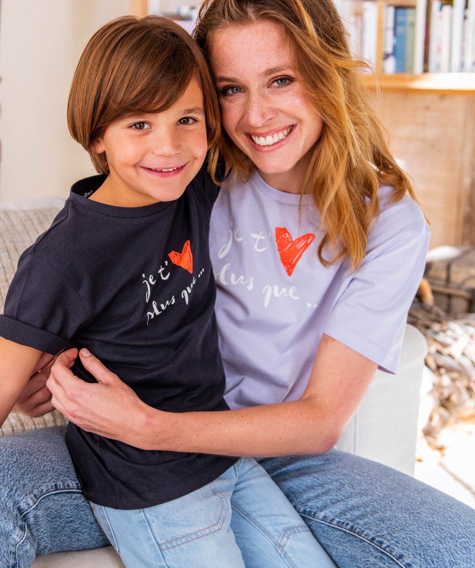 Tee-shirt enfant avec message et coeur bleu | GEMO