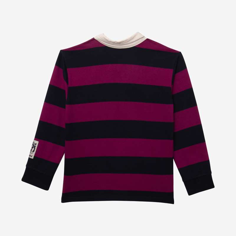 Polo garçon larges rayures violet Catimini