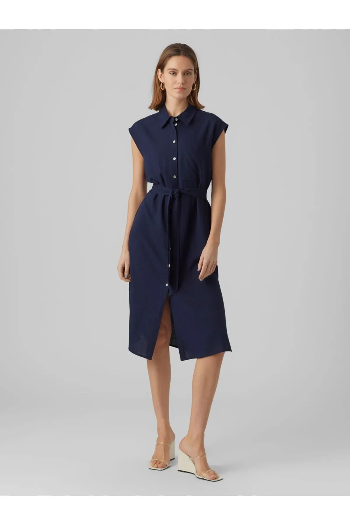 Vero Moda  Hemdblusenkleid VMMYMILO SL CALF SHIRT DRESS WVN GA