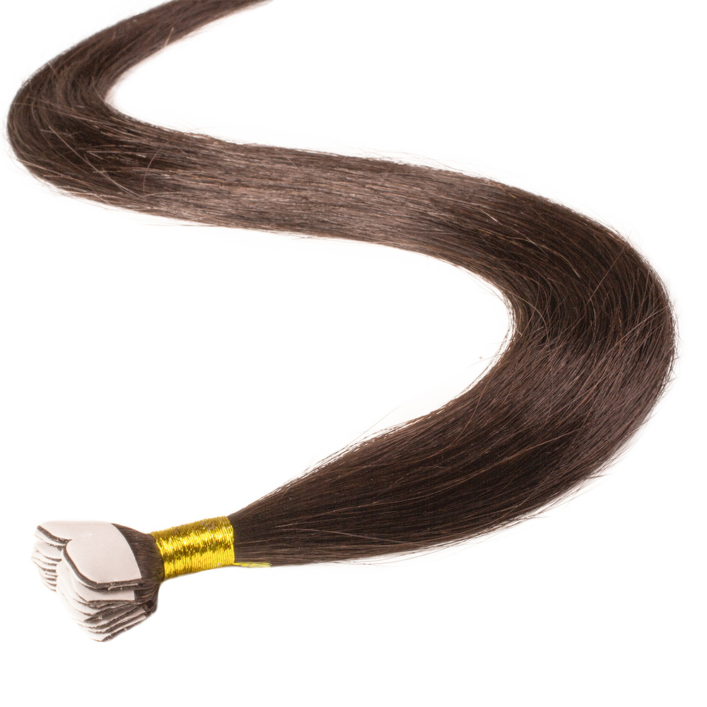 hair2heart Extensions adhesives Mini Tape Premium cheveux naturels #5 Marron chocolat extensions