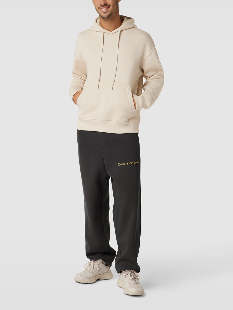 Sweatpants mit Label-Print in anthrazit