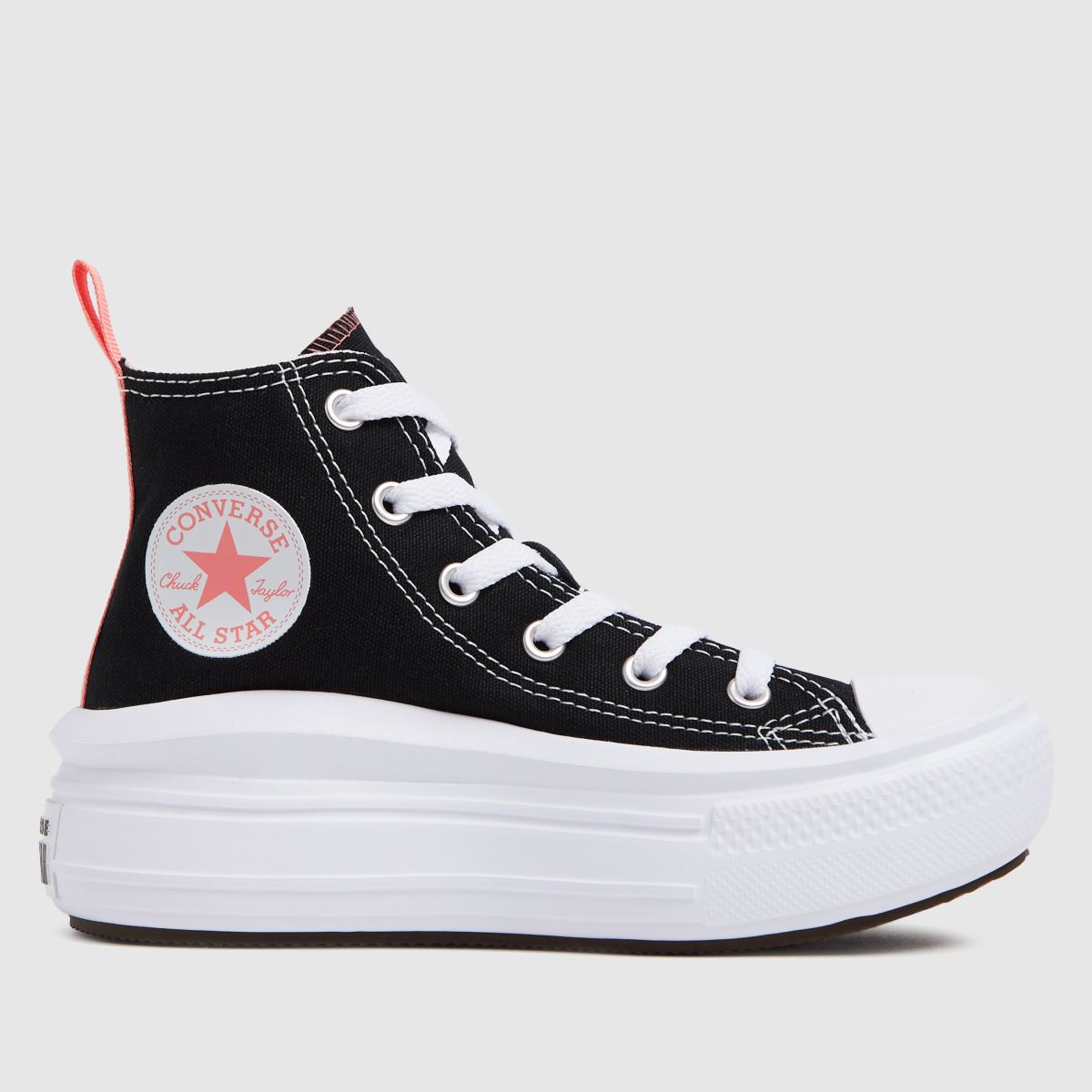 Converse svarta & rosa All Star Move Hi flickor juniorsneakers