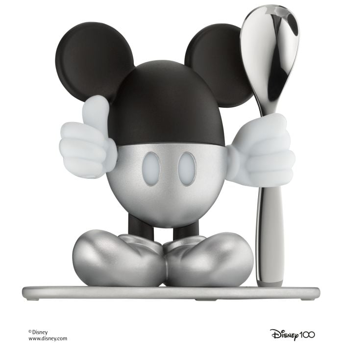 Eierbecher-Set Disney Mickey Mouse mit LÖffel, Silber, 2-teilig