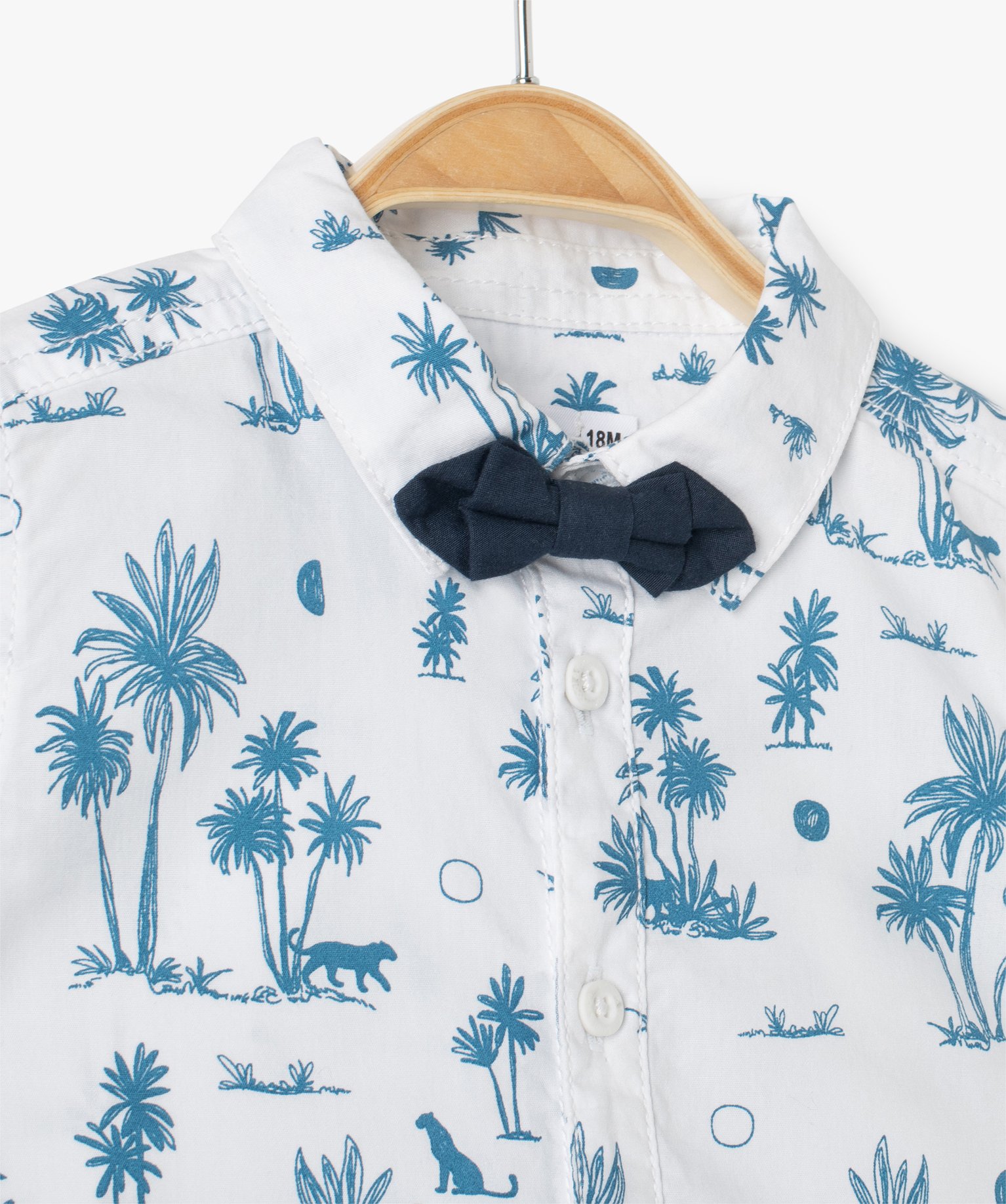 Ensemble bébé Garçon 2 pièces : chemise + n?ud papilllon gris clair | GEMO