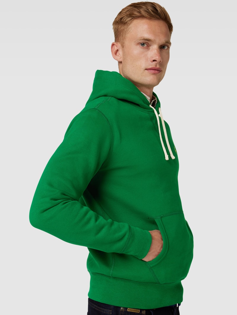 Hoodie mit Label-Stitching in grün