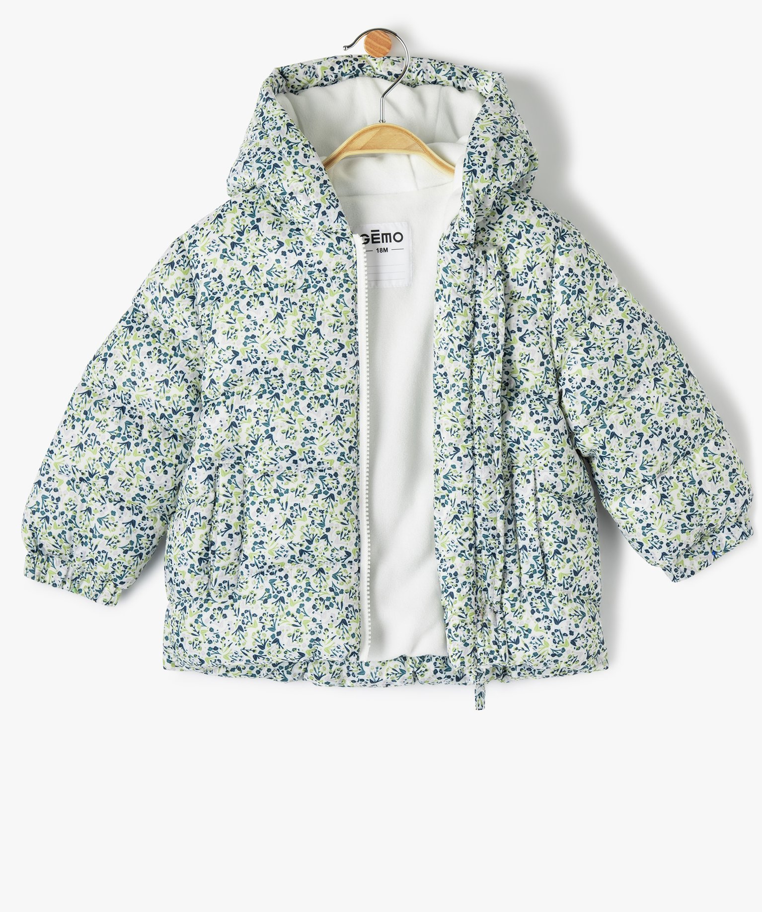 Blouson bébé fille matelassé à motifs fleuris avec doubl... multicolore | GEMO