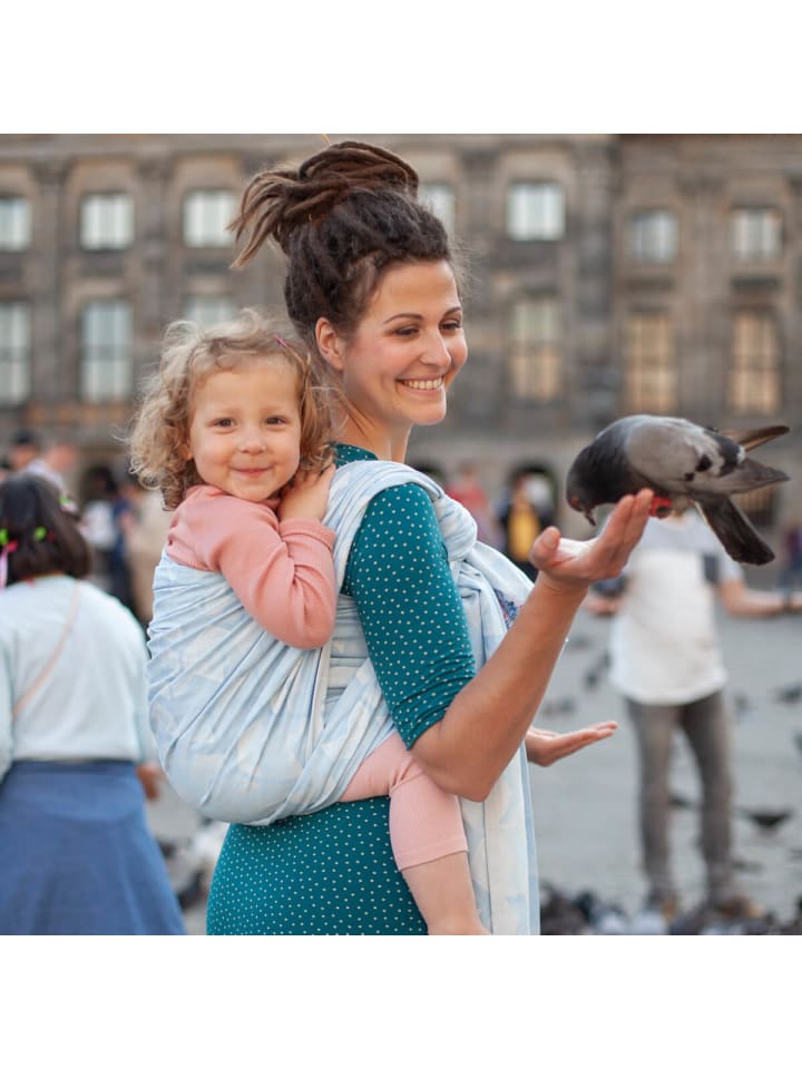 Hoppediz Babytragetuch Gewebtes Tragetuch kbA in Amsterdam aqua günstig kaufen