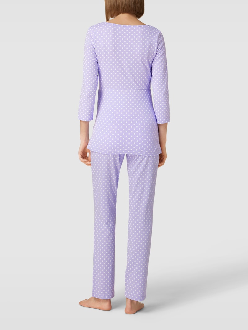 Umstands-Pyjama mit 3/4-Arm und Stillfunktion in lila