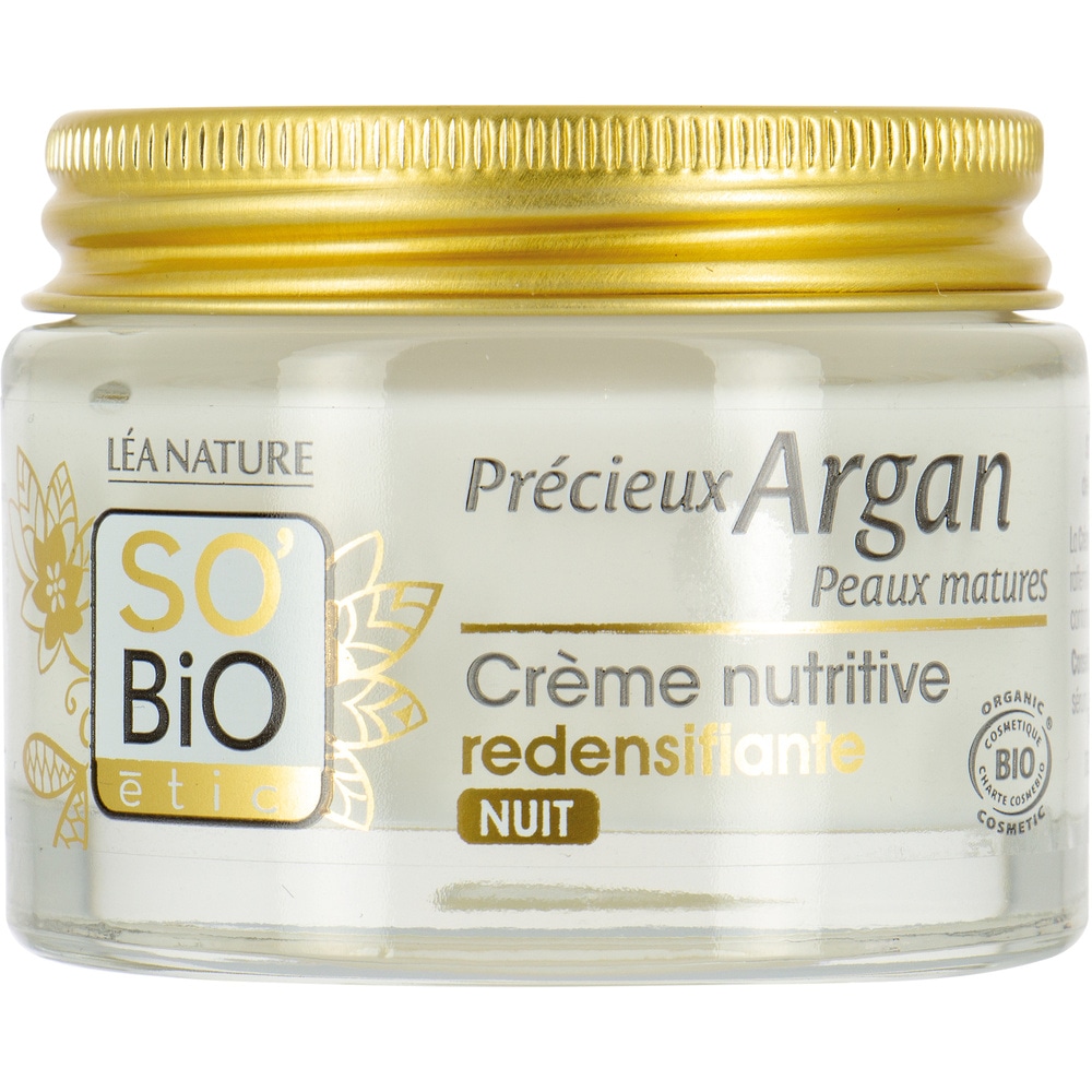 LÉA NATURE SO BiO étic Crème nutritive redensifiante nuit, Précieux Argan Peaux Matures Crème nutritive