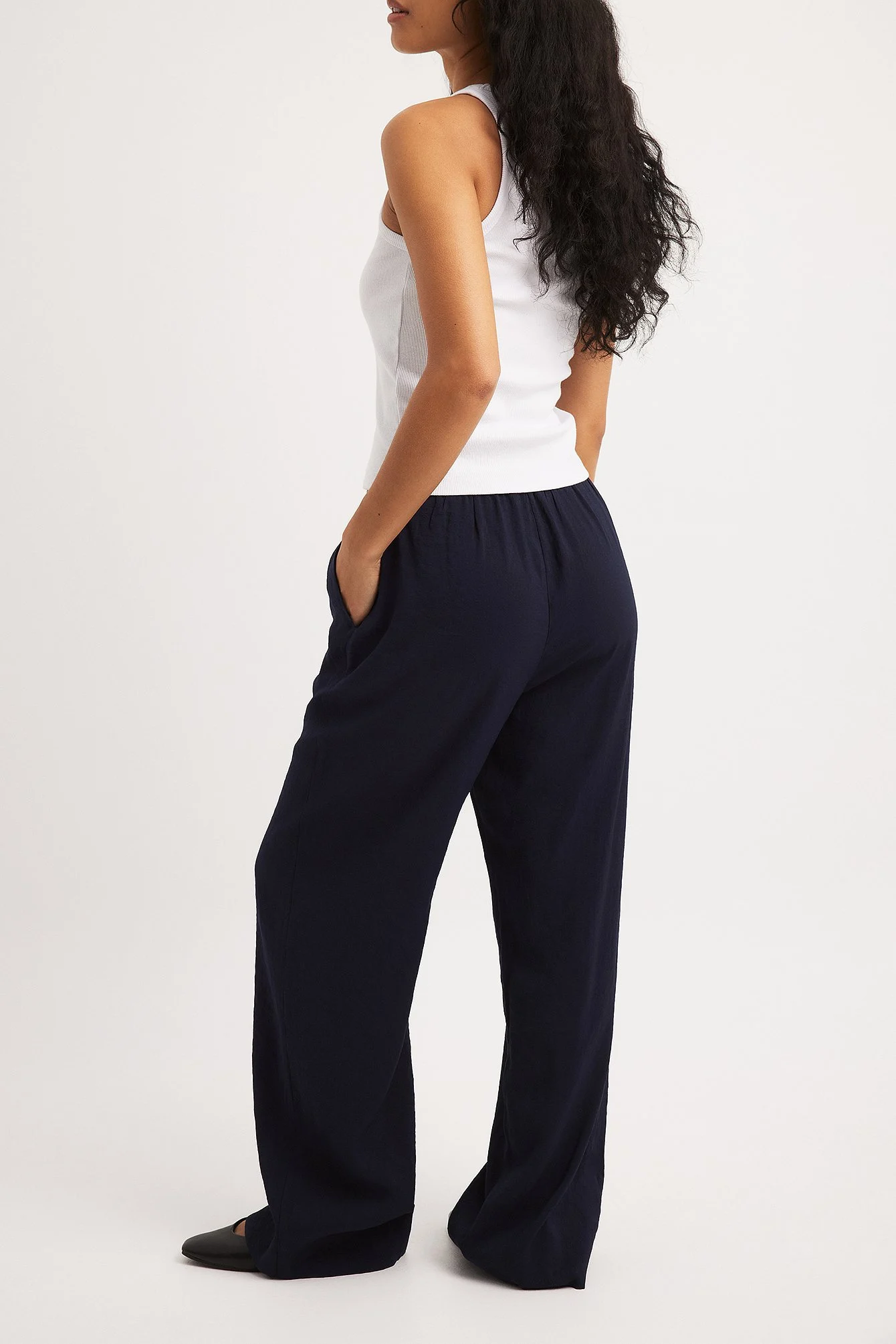 Hose mit halbhoher Taille und elastischem Bund