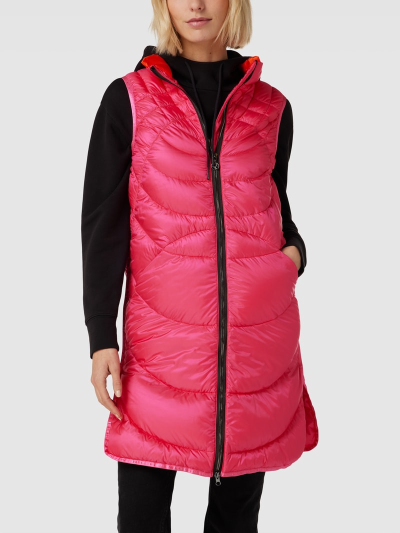 Steppweste mit Seitenschlitzen in pink