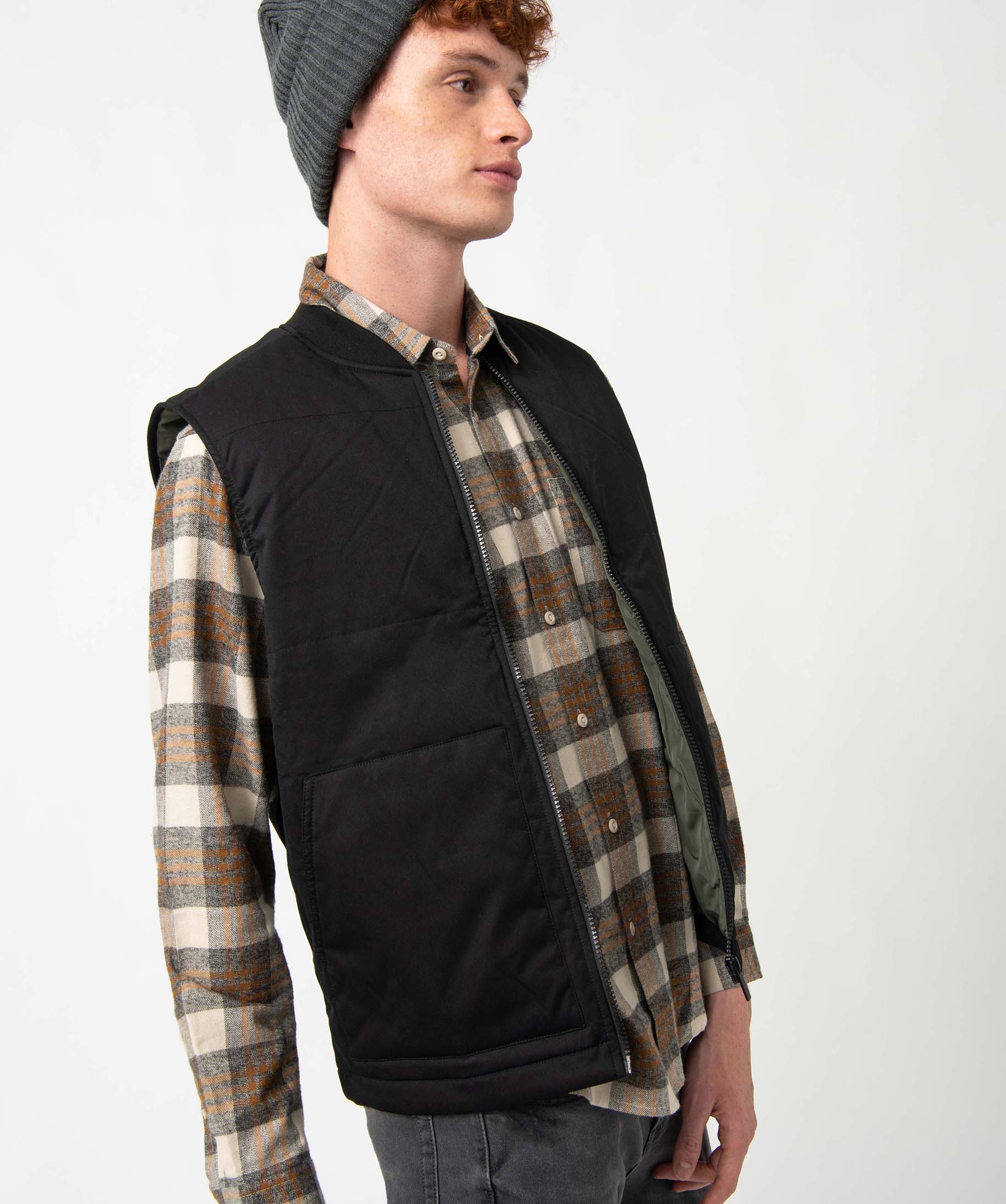 Blouson matelassée sans manches noir | GEMO