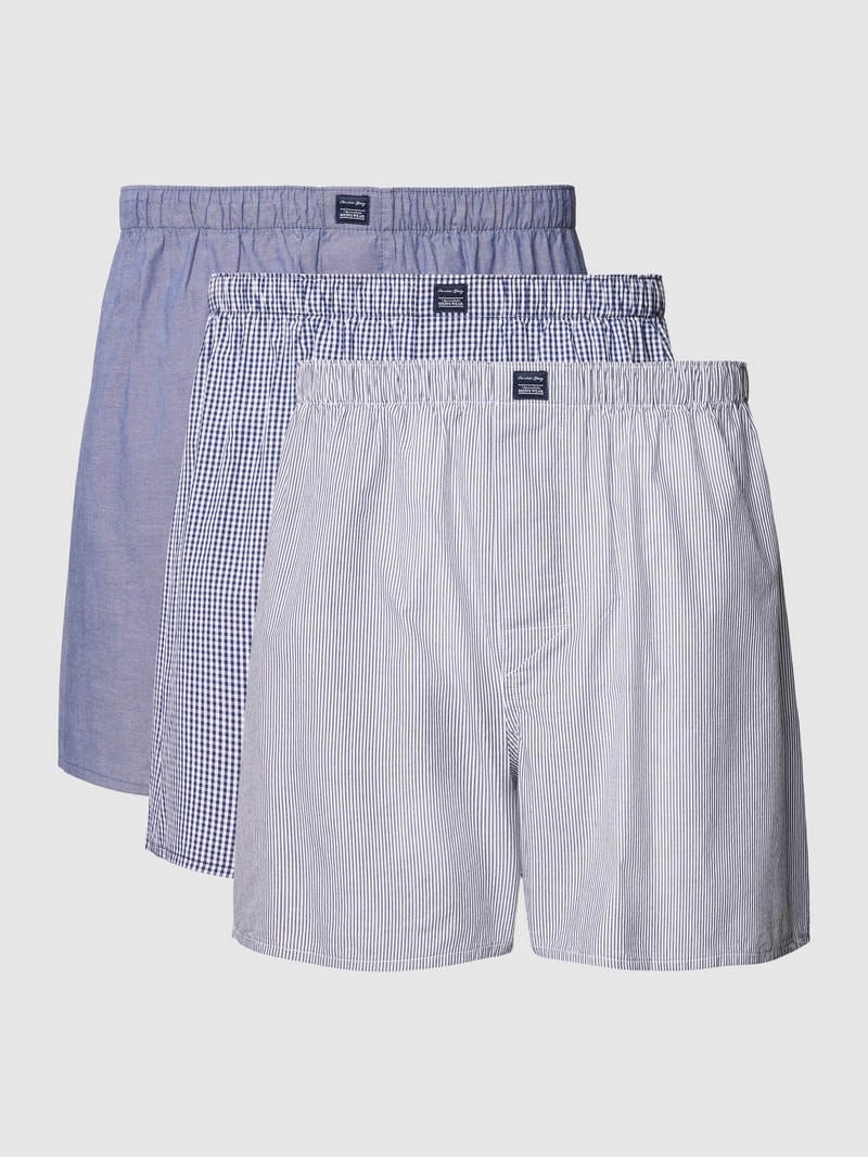 Boxershorts mit Label-Patch im 3er-Pack in marineblau
