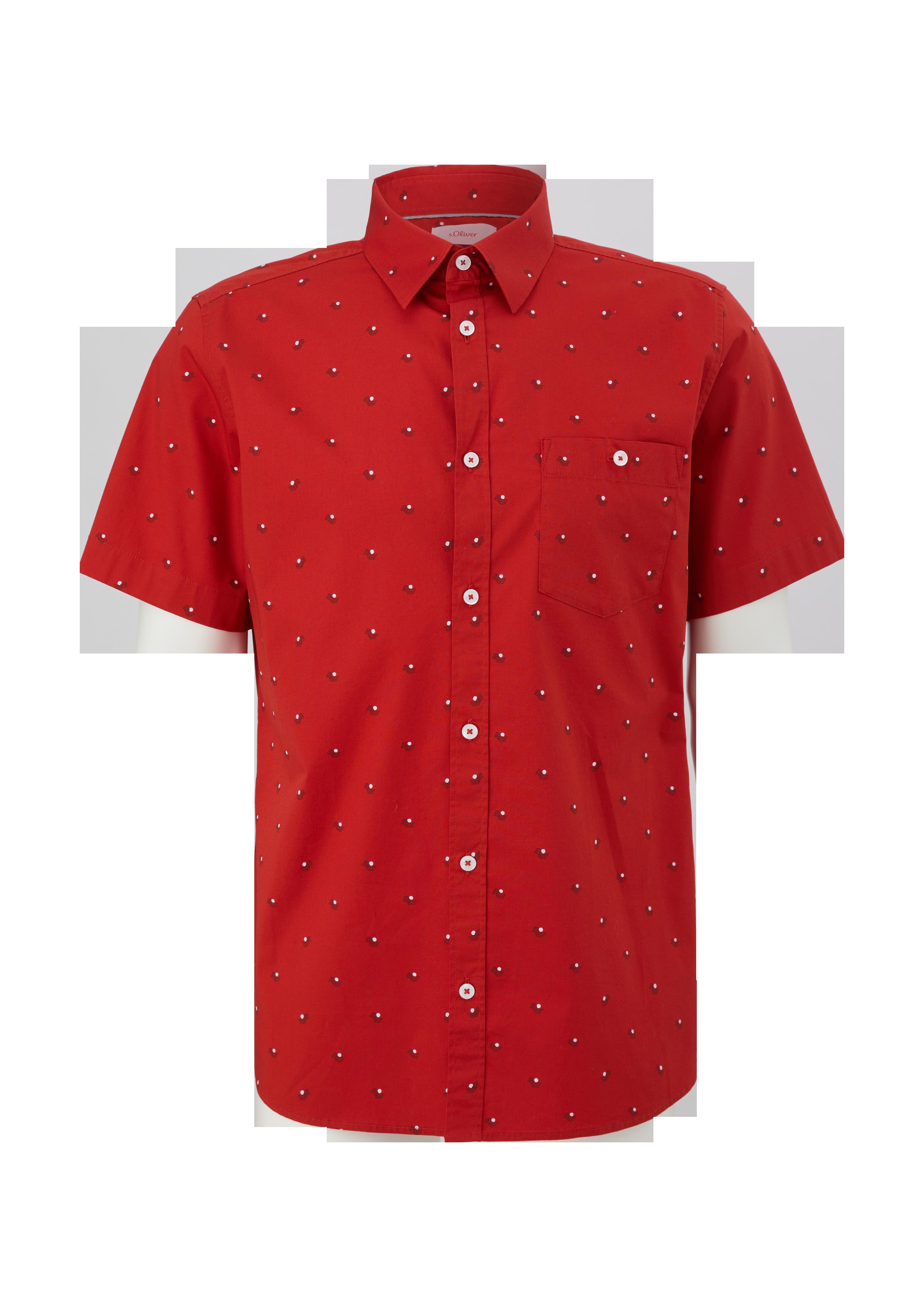 Slim: Kurzarmhemd mit Alloverprint  2131013-30A6