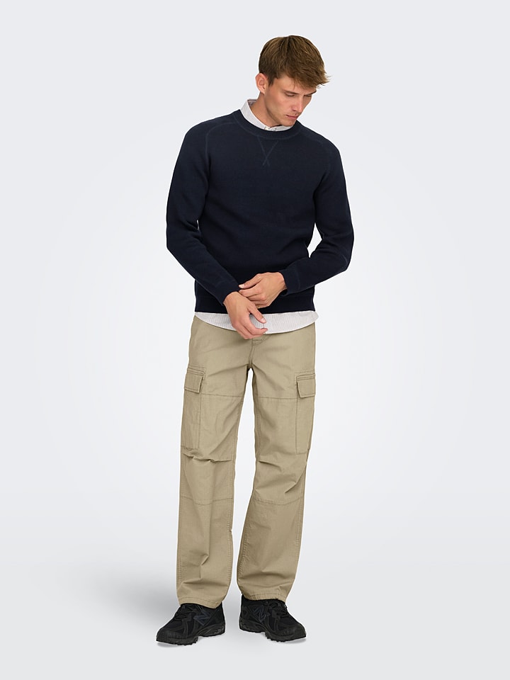 ONLY & SONS Pullover in Dunkelblau günstig kaufen