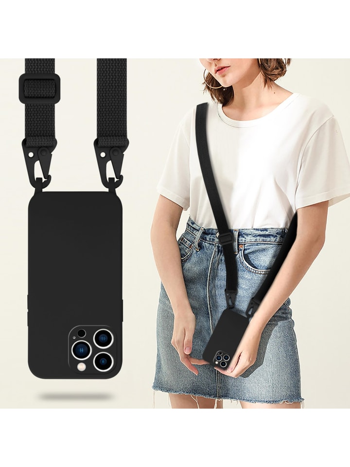 cadorabo Handykette für Apple iPhone 14 PRO MAX Hülle in LIQUID SCHWARZ günstig kaufen onesize