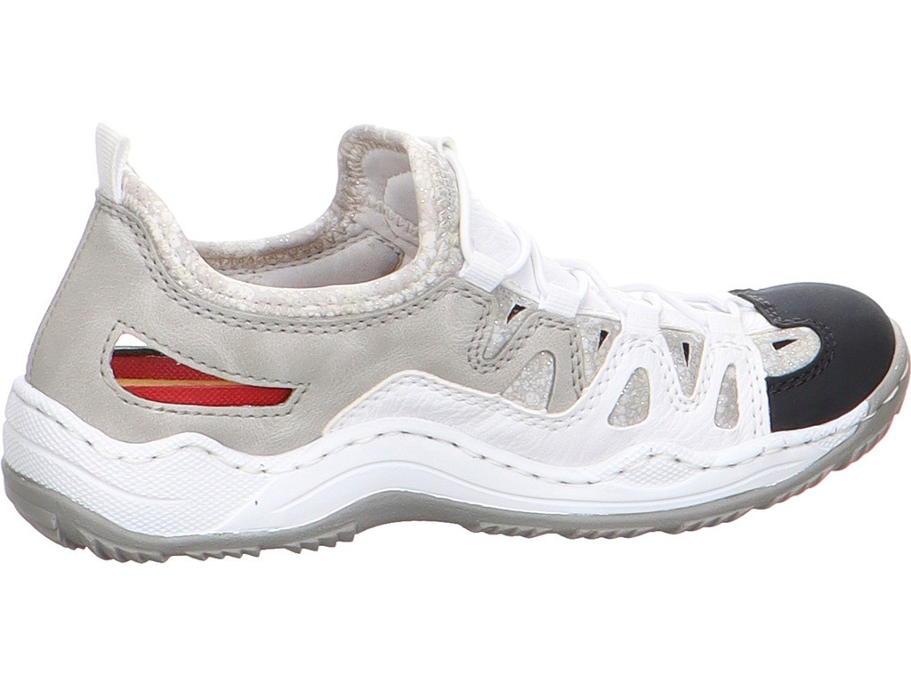 RIEKER Sportliche Slipper weiss L0539