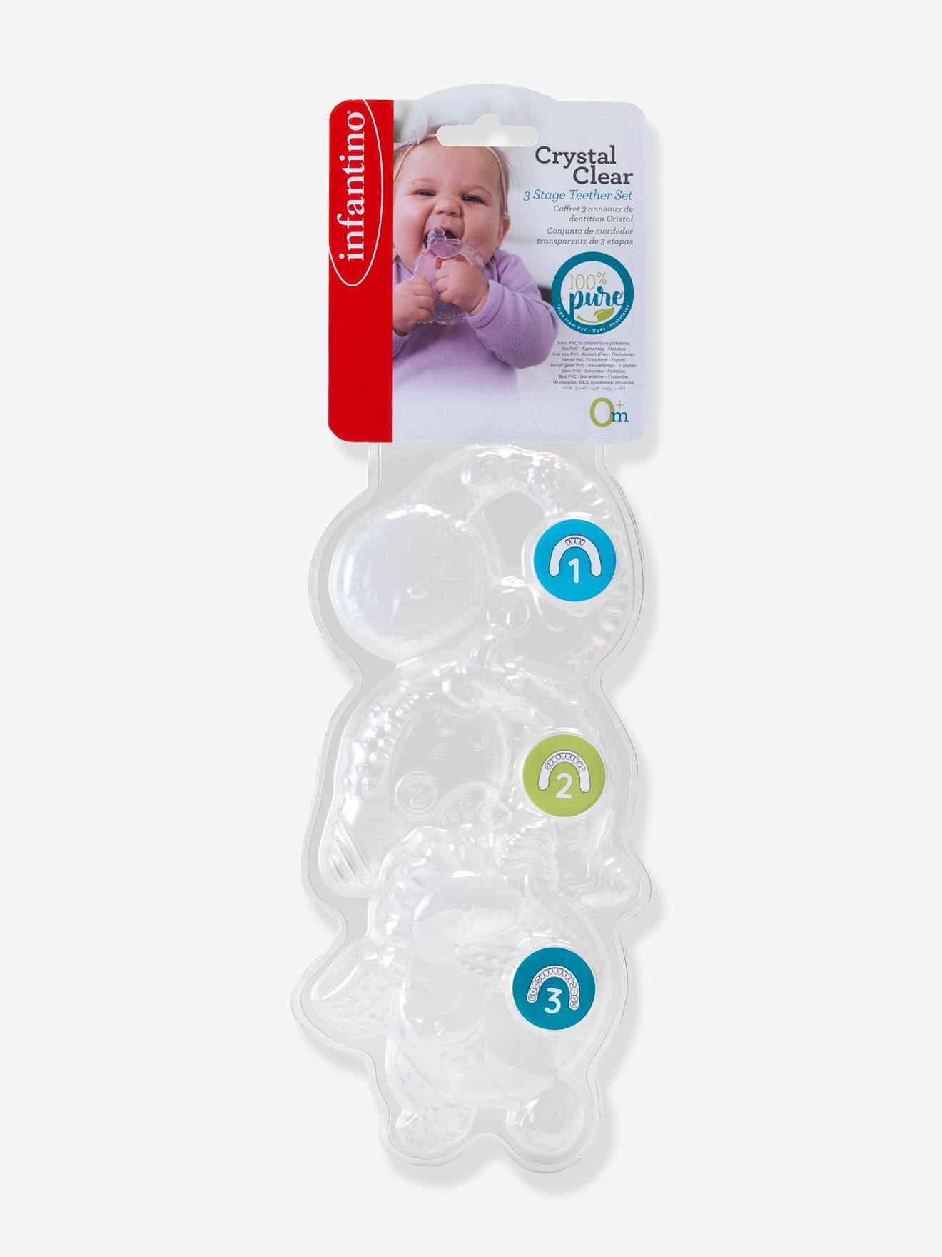 Coffret de 3 anneaux de dentition cristal