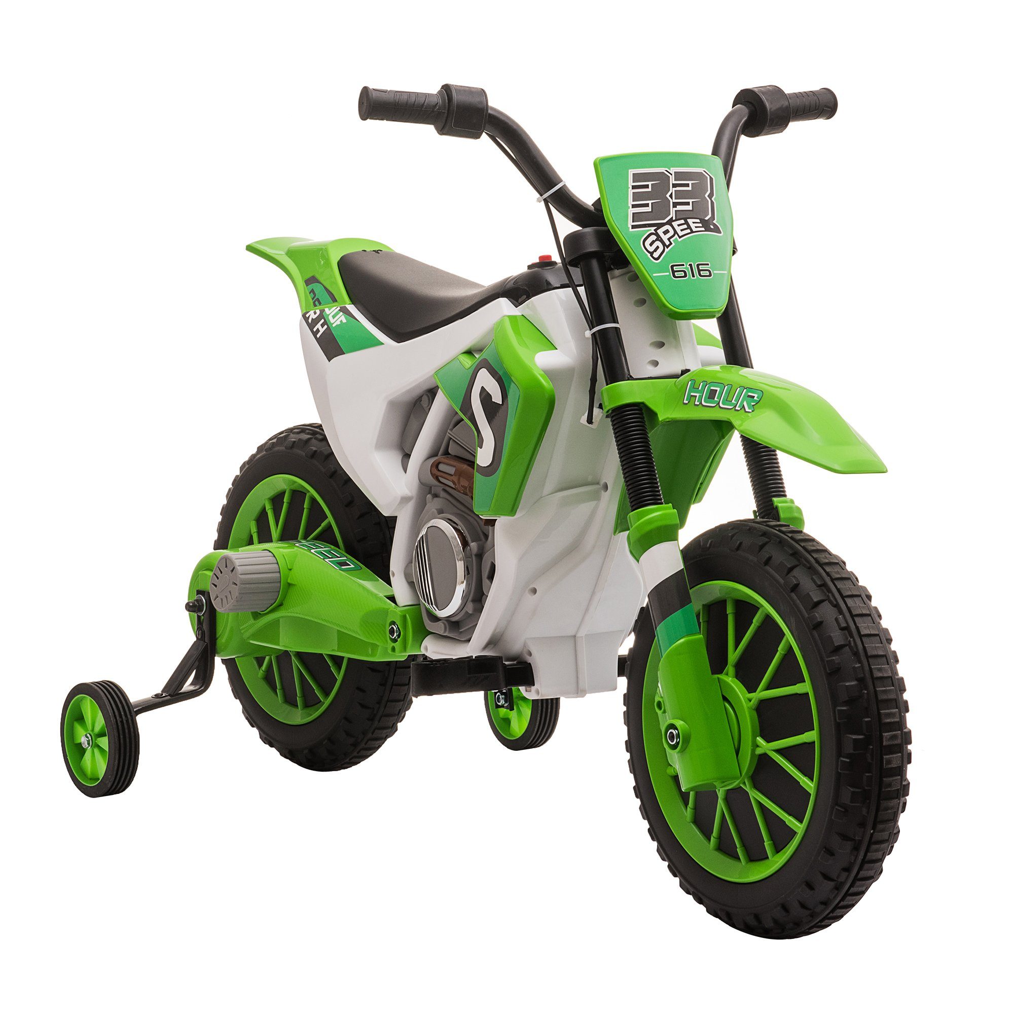 HOMCOM electric children's motorcycle electric vehicle with 2 removable support wheels for children aged 3 and over, load capacity 30 kg, (1 piece), including battery and charger