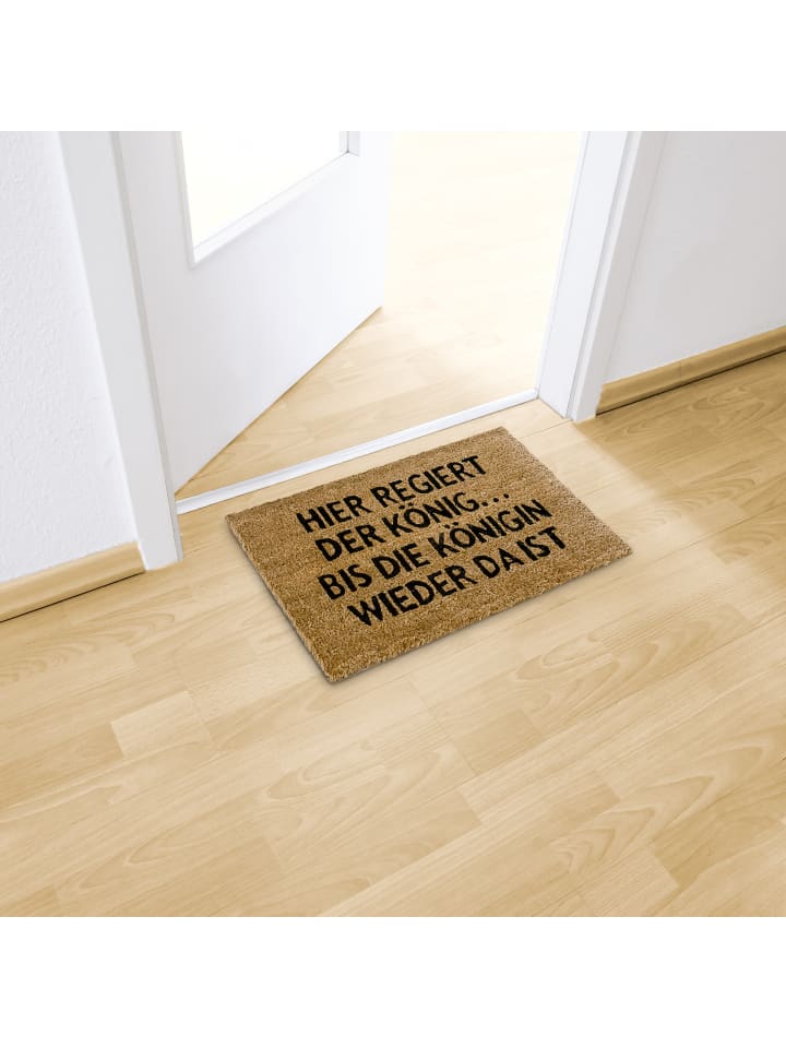 relaxdays Fußmatte König und Königin in Braun - (B)60 x (T)40 cm günstig kaufen onesize
