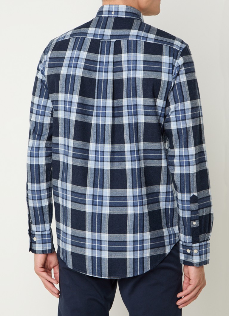 Gant Tartan regulāra piegriezuma krekls ar rūtainu rakstu un krūšu kabatu