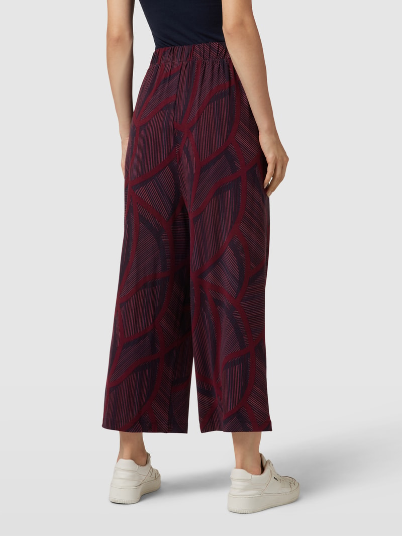 Stoffhose mit elastischem Bund in bordeaux rot