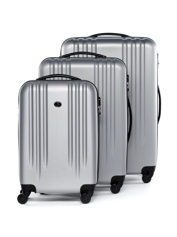 FERGÉ Kofferset Hartschale 3-teilig Hartschale 3 teilig Koffer Set Marseille in silber günstig kaufen onesize