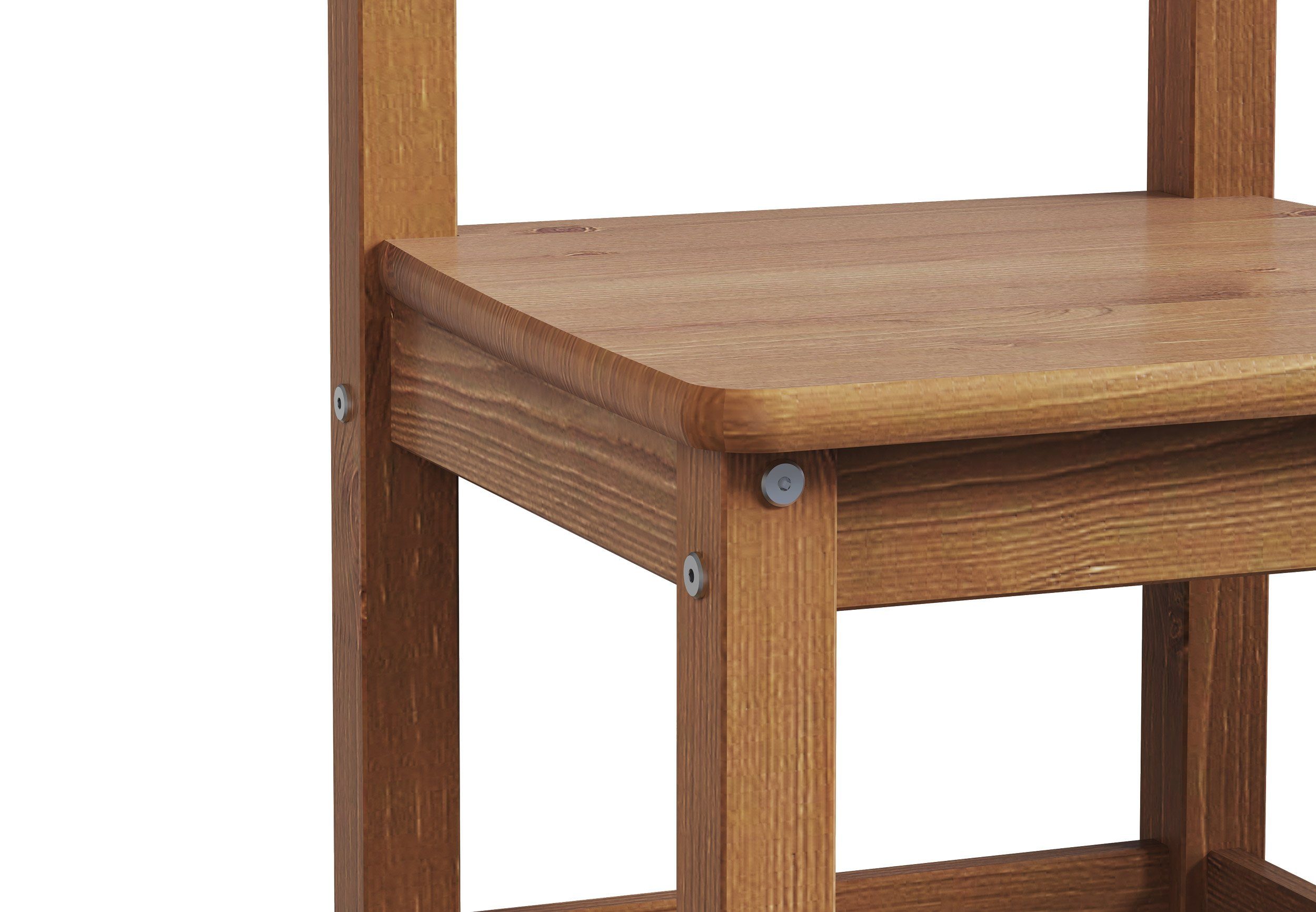 Home affaire Essgruppe Rauna, (Set, 5-tlg., 1 Tisch, 4 Stühle), Aus massiver Kiefer, 5-teiliges Set