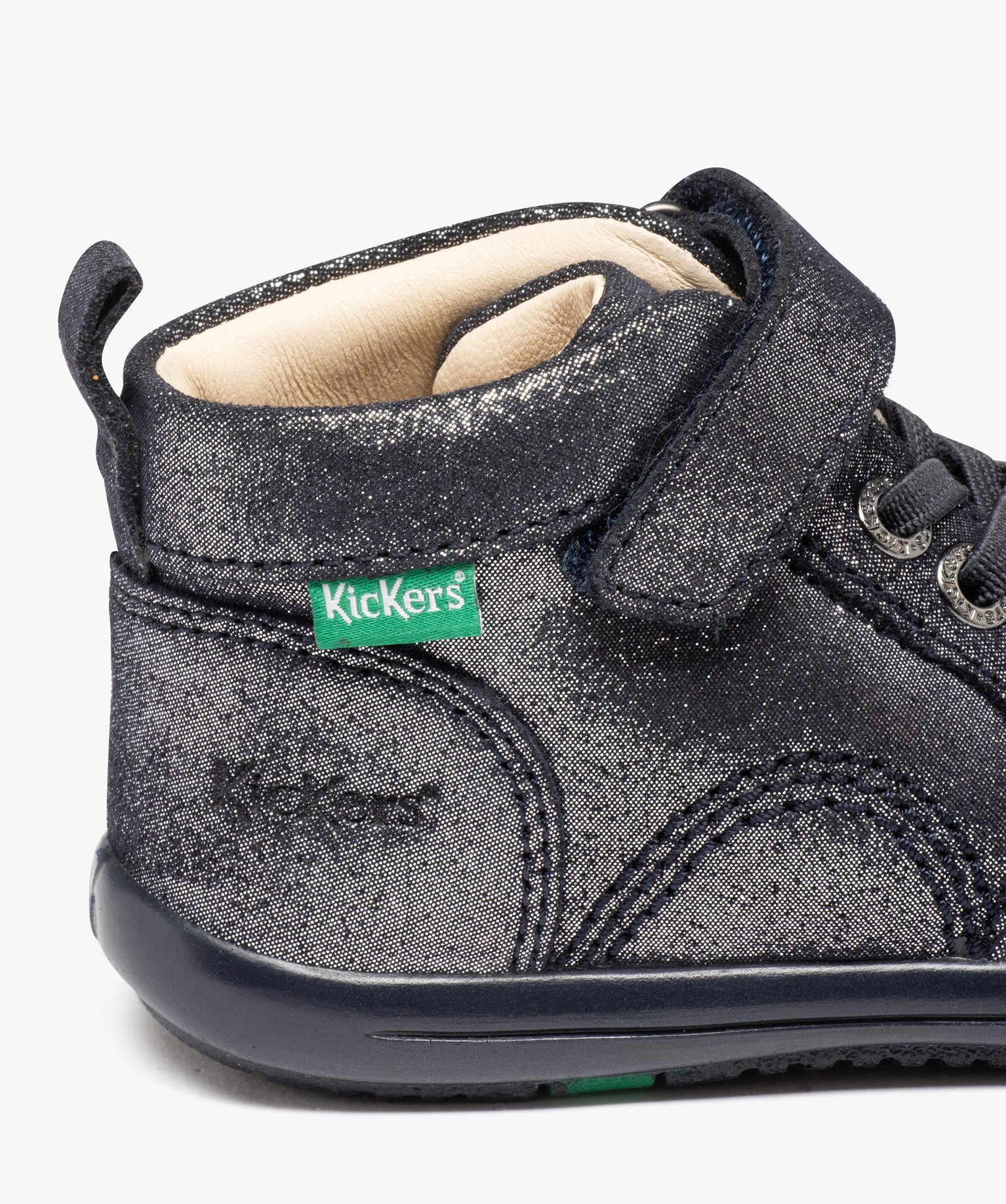 Chaussures premiers pas bébé fille en cuir uni à paillett... marine | GEMO