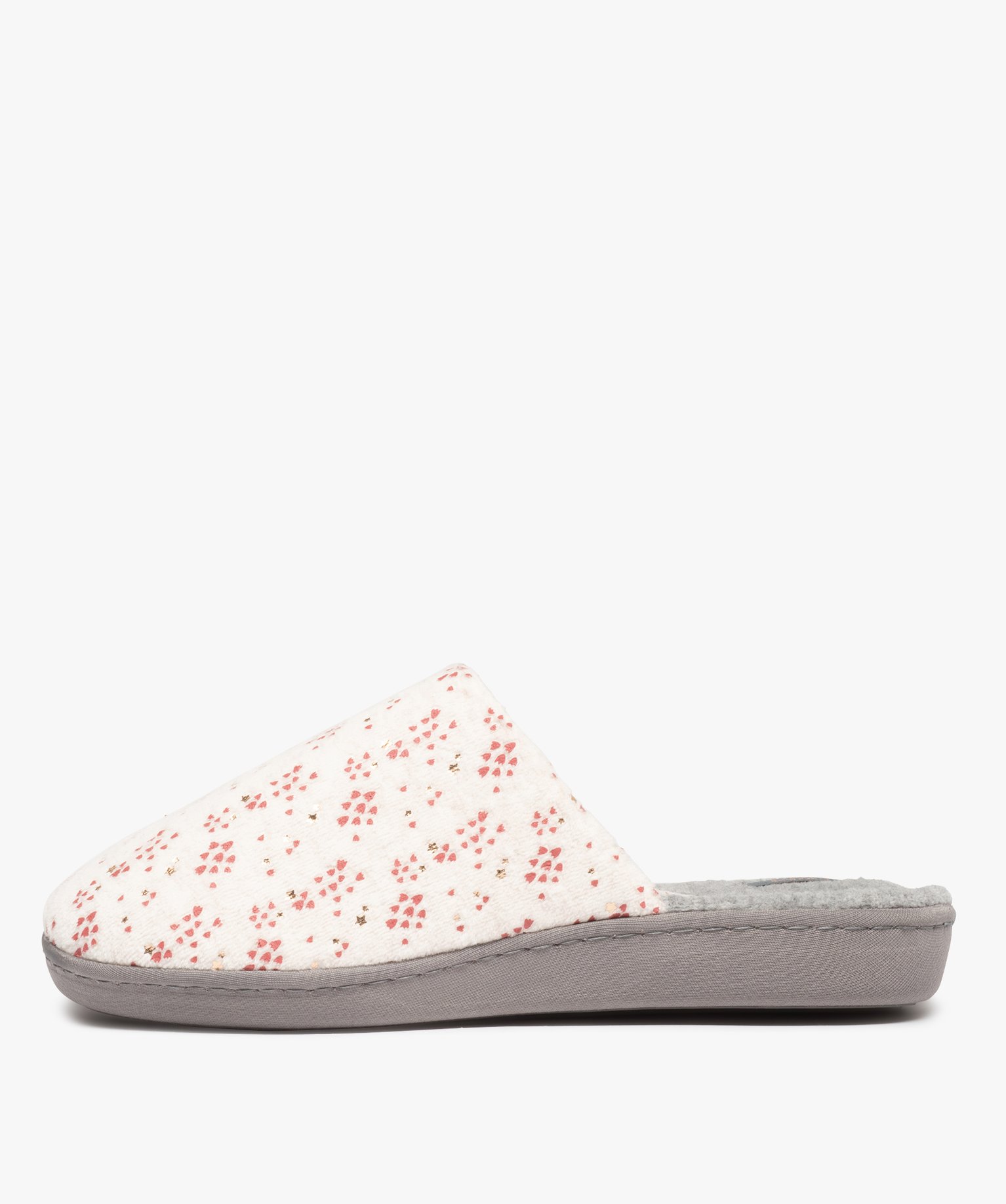 Chaussons femme mules plates en velours imprimé – Dim