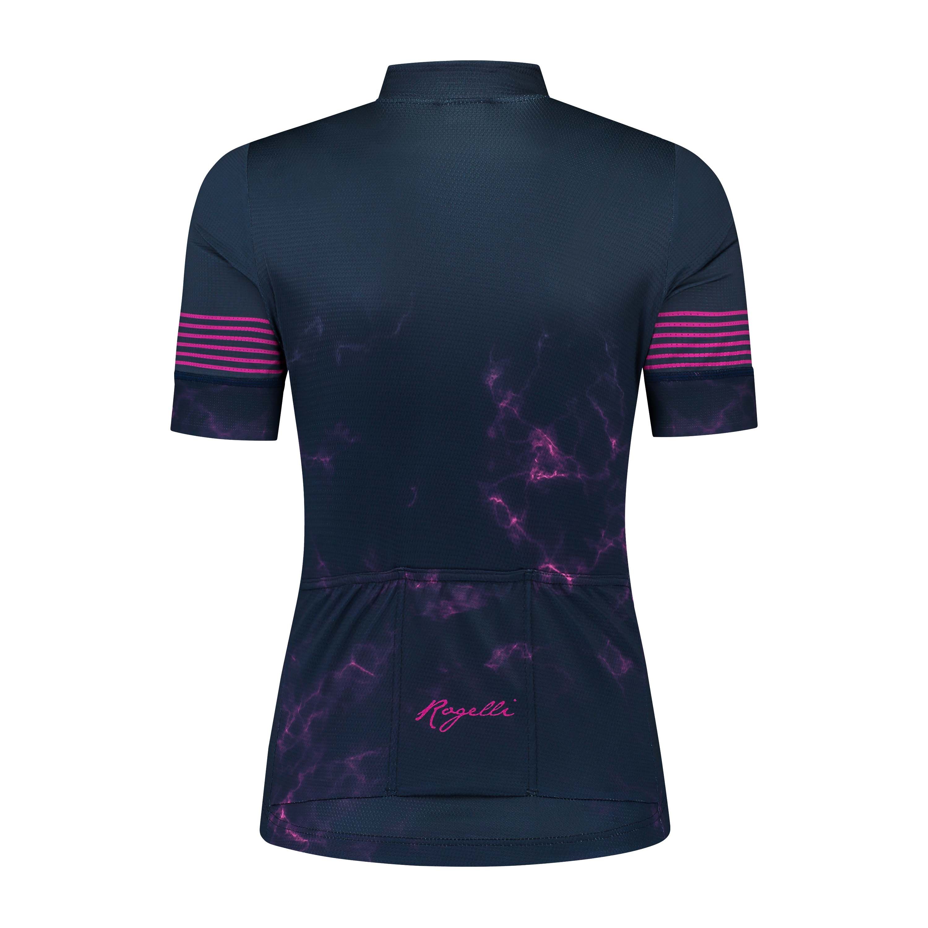 Rogelli Marble Blau/Rosa Damen Radtrikot Kurzarm